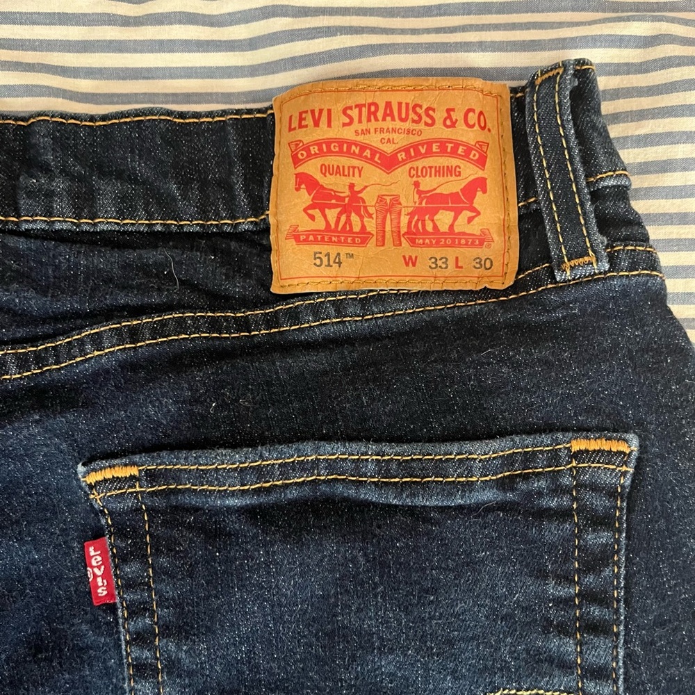Levi's Dark Blue Straight Jeans - Picture 3 of 4